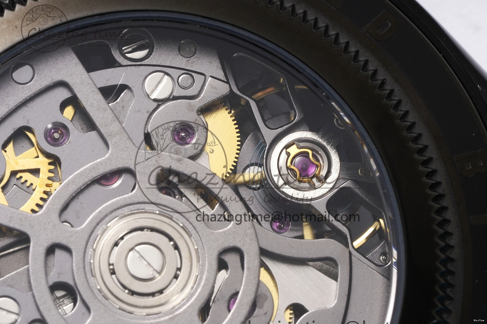 MiroTime 0213 Youthful Daytona PVD Carbon Bezel GETF Best Edition Skeleton Red Dial on Red Rubber Strap SA 1944